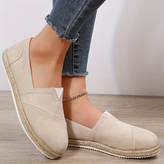 Women's Solid Flat Slip On Round Toe Espadrilles Casual Outdoor Shoes