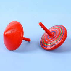Wooden Small Top Desktop Decompression Toy Rainbow Small Top