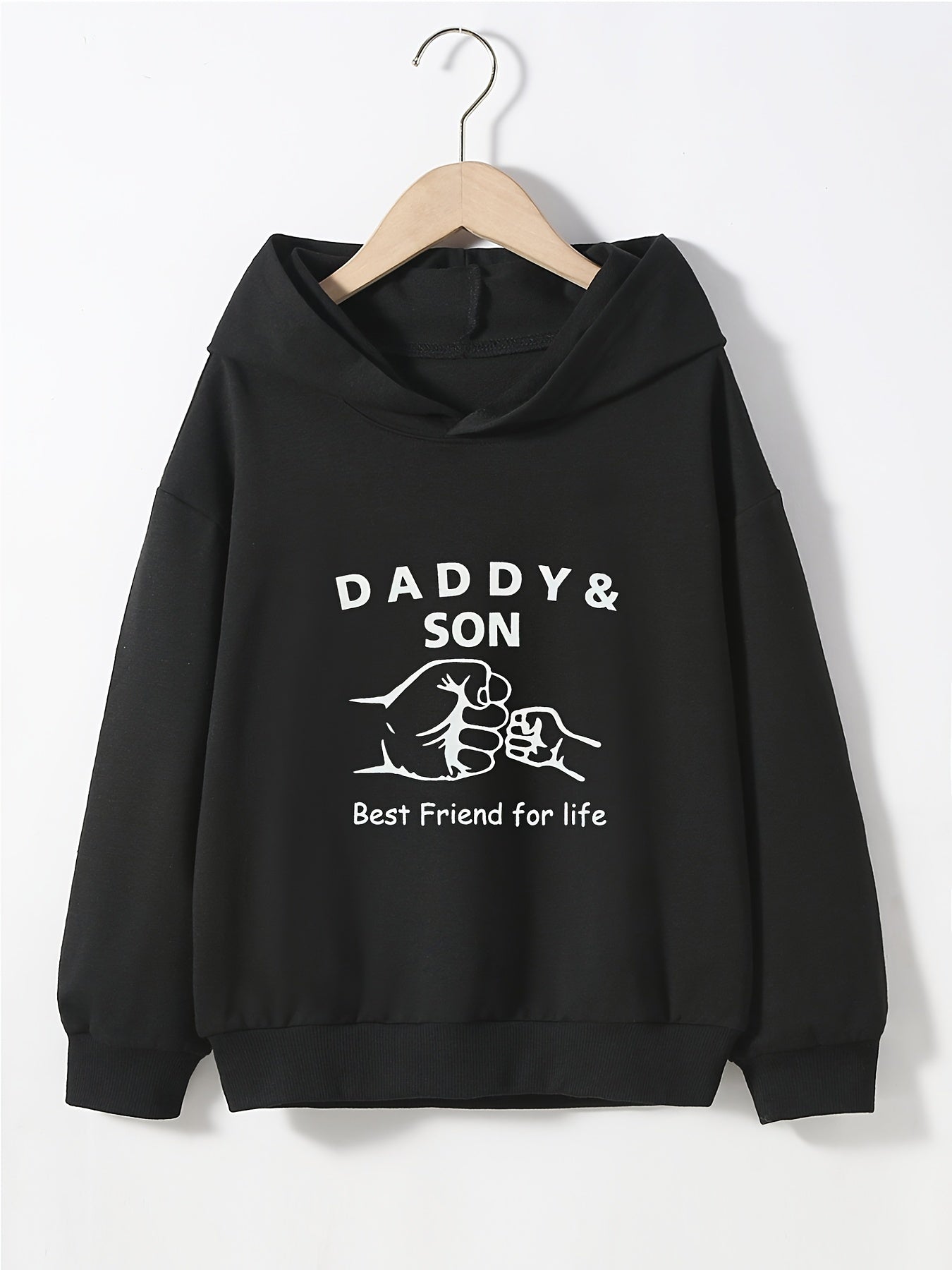 Boy's Hoodie DADDY & SON FOR LIFE Print Top Hooded Pullover
