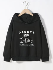 Boy's Hoodie DADDY & SON FOR LIFE Print Top Hooded Pullover