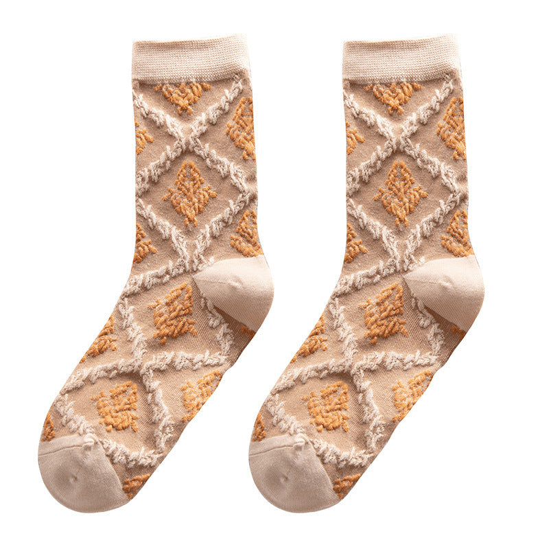 5pairs Women's Cotton Ethnic Tube Socks