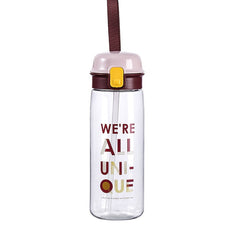 Portable Plastic Sport Water Bottle With Straw 520ml 17.58oz