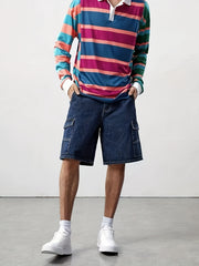 Men's Street Style Denim Shorts Loose Fit Casual Summer Wear