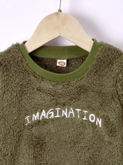 Kids Plush Letter Print Sweatshirt Tops - Boys & Girls
