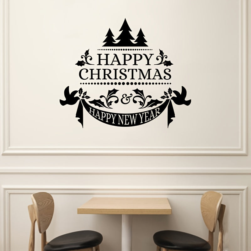 Christmas Theme Window Sticker HAPPY CHRISTMAS Vinyl Sticker