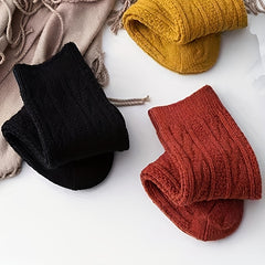 5 Pairs Solid Mid Tube Socks Women's Stockings & Hosiery