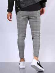 Men's Plaid Stretch Dress Pants Vintage Style for Party Banquet