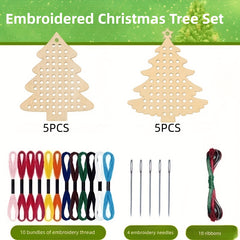 DIY Crafts Embroidery Set Christmas Tree Style 5 Pieces Star Christmas Tree