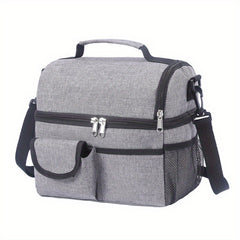 Outdoor Insulated Lunch Bag Double Layer Food Bag Camping Picnic