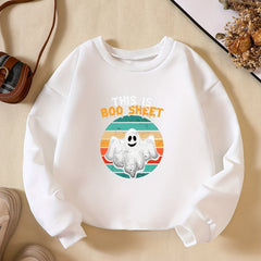 Halloween Boys Sweatshirt Long Sleeve Crew Neck Top Kids Clothing