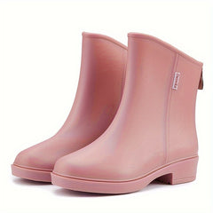 Women's Waterproof Medium Tube Rain Boots Comfortable Non slip Outdoor Boots