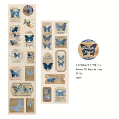 European Style Retro Butterfly Rows Washi Tape 20 Patterns DIY Decorative