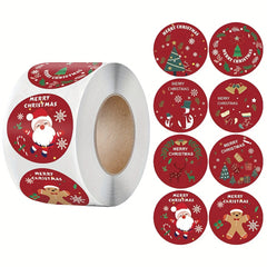 Christmas Cartoon Stickers Roll - Happy Holiday Decorations
