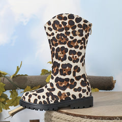 Girls Animal Print Zipper Boots for Fall and Winter