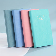 A6 Daily Planner Notebook with Leather Cover
