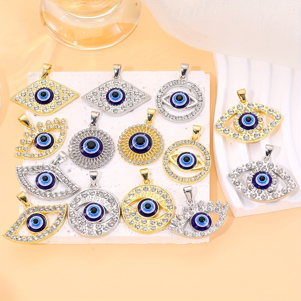 Hollow Turkey Eye Pendant Necklace Charm DIY Jewelry