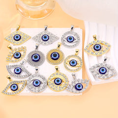 Hollow Turkey Eye Pendant Necklace Charm DIY Jewelry