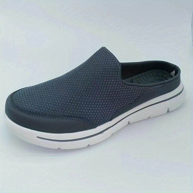 Men's Breathable Mesh Mules Lightweight Non-slip Shoes Dark Grey