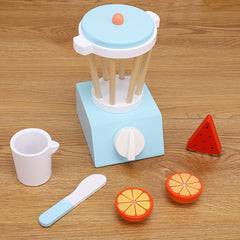 Wooden Juicer Blender Toy Set for Kids Pretend Kitchen Fun