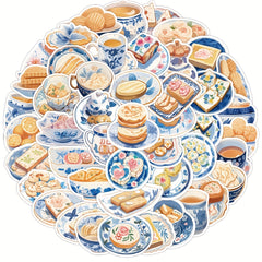 60pcs Porcelain Food Stickers for Luggage, Phones, Laptops