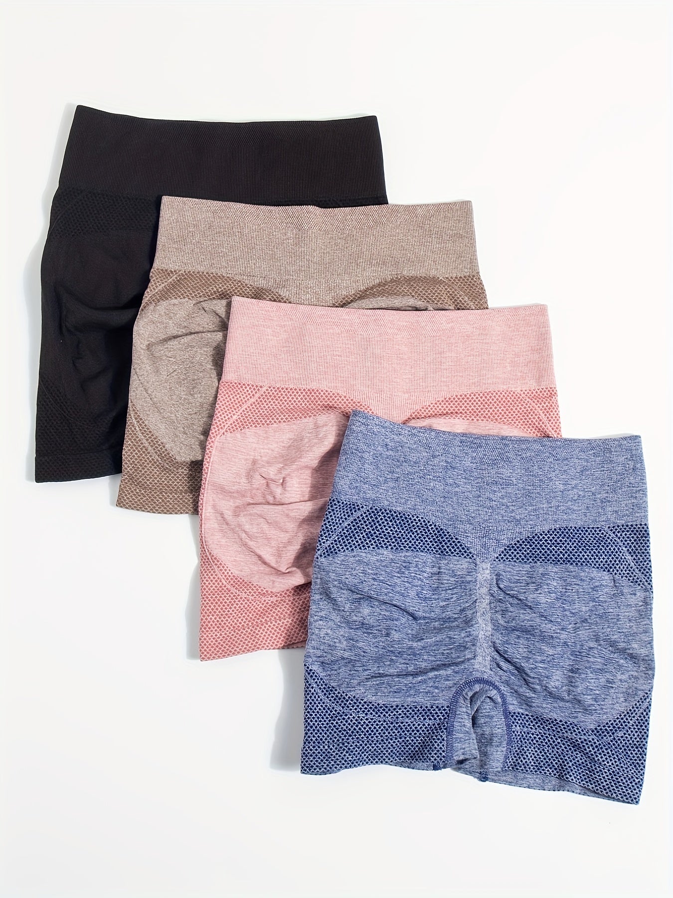 4pcs Elastic Sports Lounge Shorts Fitness Womens Loungewear