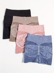 4pcs Elastic Sports Lounge Shorts Fitness Womens Loungewear