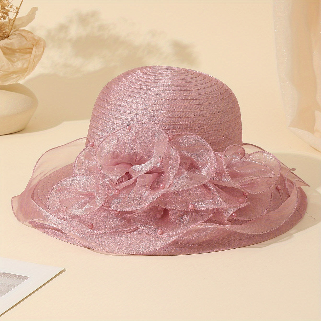 Organza Bucket Hat Mesh Breathable UV Protection Sun Hat Women
