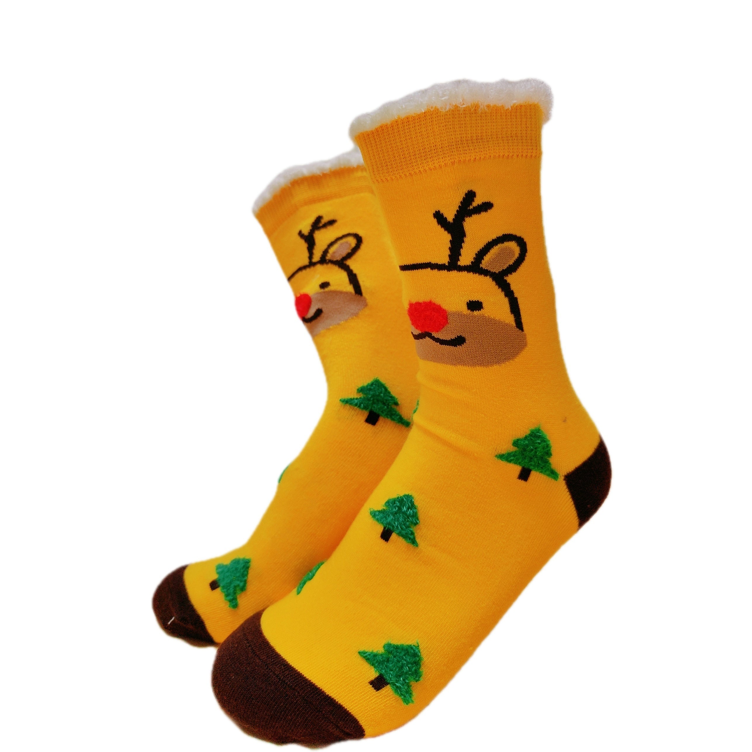 5 Pairs Christmas Pattern Socks Comfy & Fuzzy Mid Tube Socks Women's Stockings