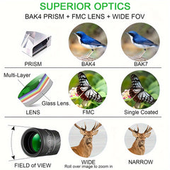 16x52 Monocular Dual Focus Optics Zoom Telescope For Birds Watching Wildlife