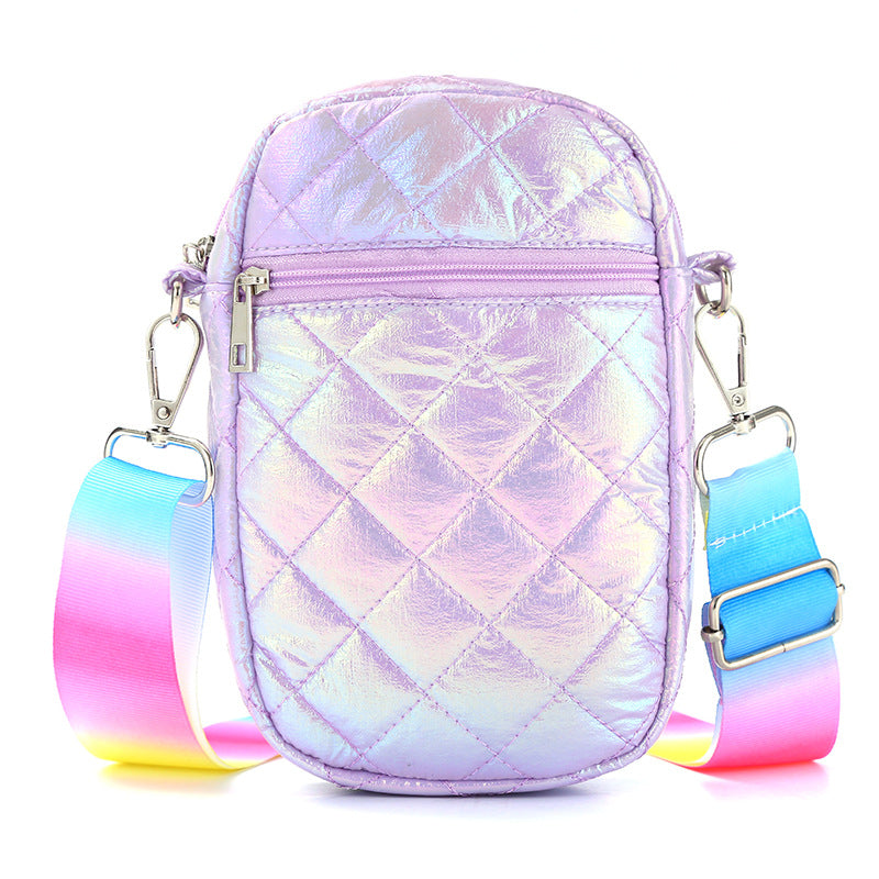 Girls Casual Reflective Crossbody Bag Large Capacity Phone Bag Coin Purse