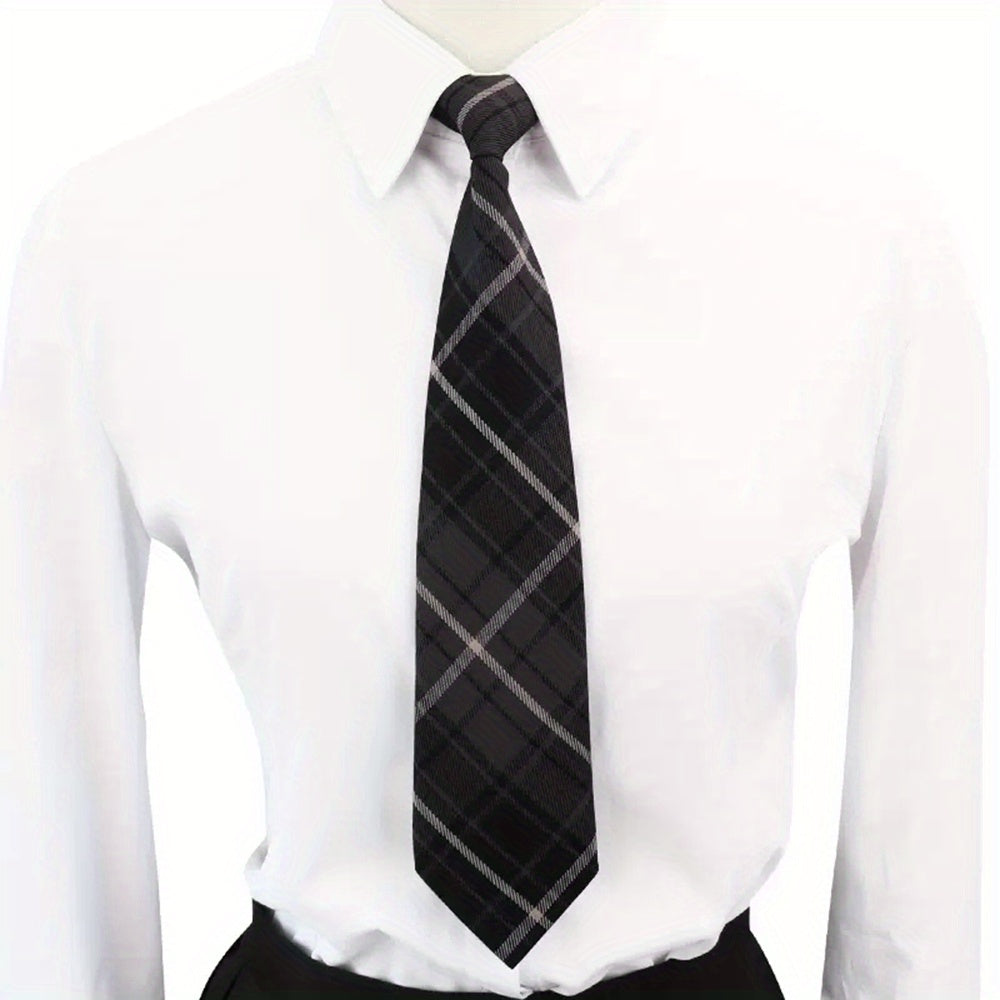 Adjustable Stripe Ties For Boys British Style Lattice Ties For School