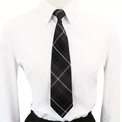 Adjustable Stripe Ties For Boys British Style Lattice Ties For School