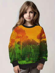 Forest Print Hoodies Boys Girls Hooded Sweatshirt