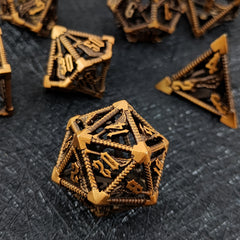 7pcs Metal Hollow Large Polyhedral Dice Set for RPG