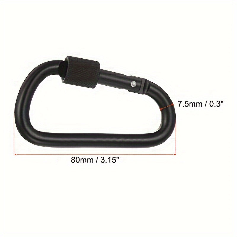 4pcs 7 Locking Hook Aluminum D Shape Clip For Outdoor Camping Hiking
