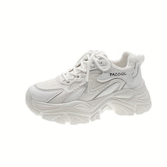 Women's Platform Chunky Sneakers Low Top Trainers Outdoor Walking Shoes