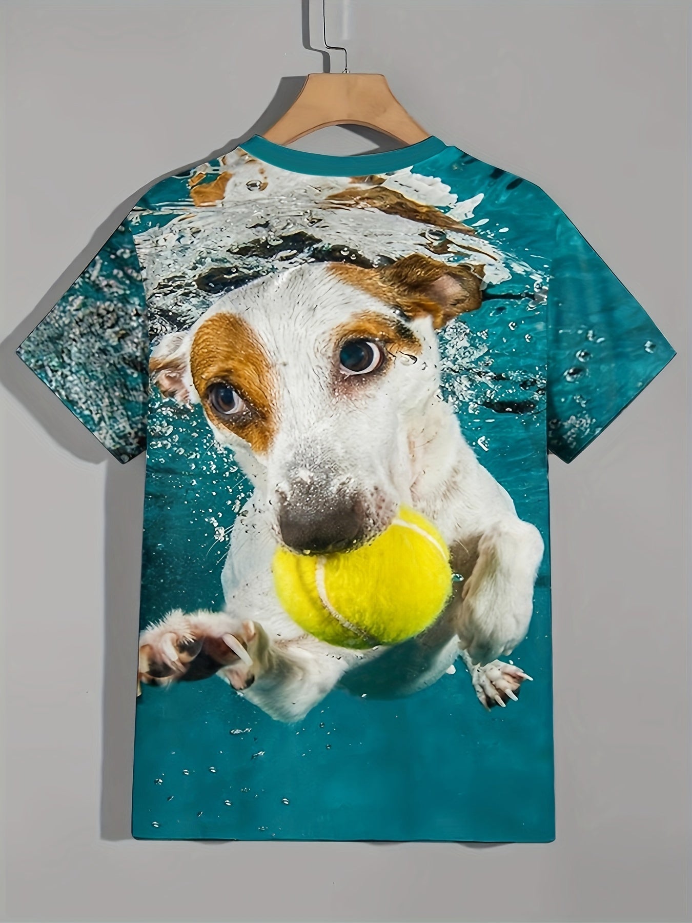 3D Print Dog Under Water Boy's T-shirt