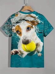 3D Print Dog Under Water Boy's T-shirt