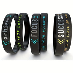 1 Pc Inspirational Silicone Baseball Wristbands with Inspiring Pattern