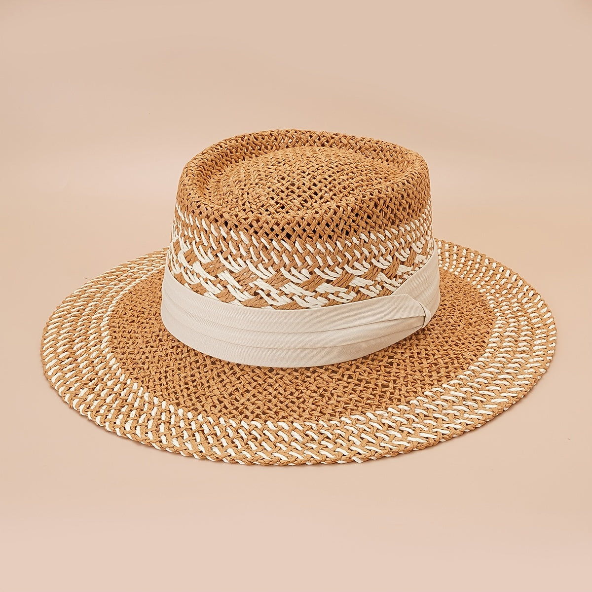 British Style Straw Hat Concave Top Jazz Hat