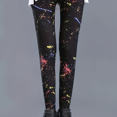 Graffiti Print Skinny Leggings Casual Women's Clothing