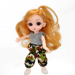 6.3" Doll 13 Joints Body Soft Hair Dolls Full Set Clothes Shoes Makeup