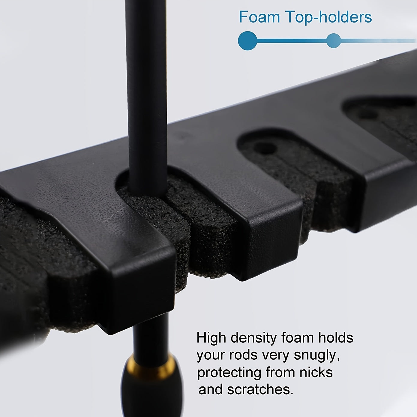 6 Hole Wall Mounted Fishing Rod Rack - Organize & Display Your Poles