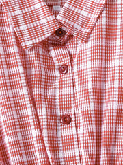 Girls Plaid Button Down Dress with Belt