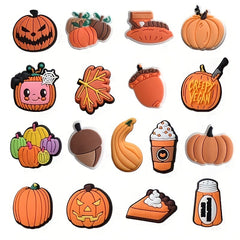 17pcs Halloween Charms Shoe Charms For Bubble Slides Sandals