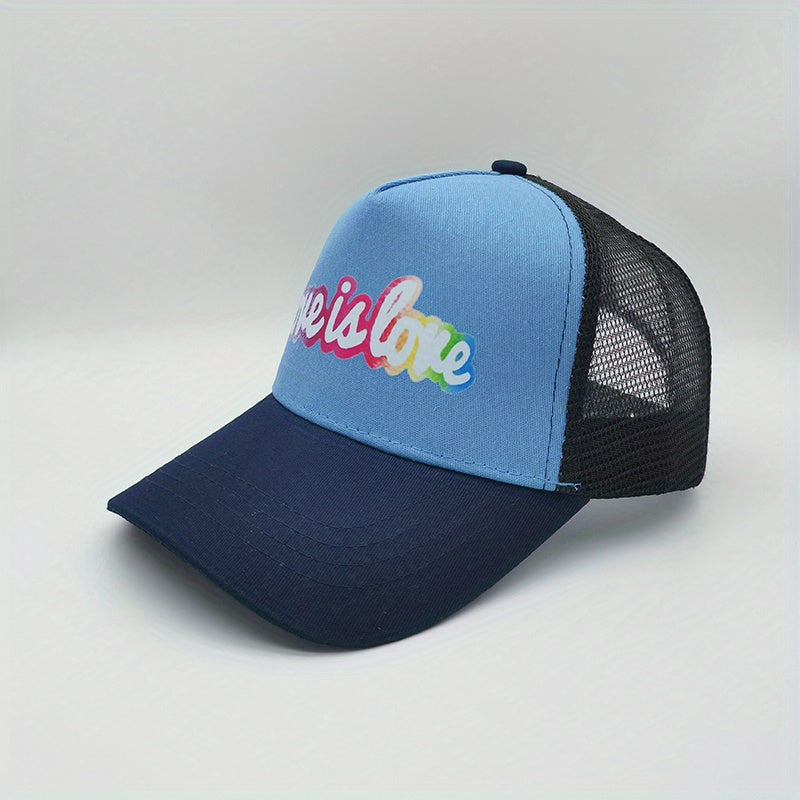 Love Is Love Embroidered Baseball Cap, Adjustable Sunshade Hat