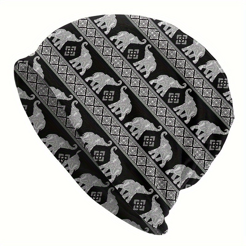 Elephant Pattern Beanie Hats Cap For Men Women Skull Beanies Ski Cap