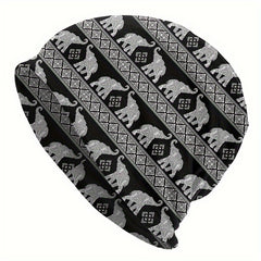 Elephant Pattern Beanie Hats Cap For Men Women Skull Beanies Ski Cap