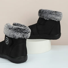 Faux Fur Lined Thermal Snow Boots Plush Slip On Winter Keep Warm Boots