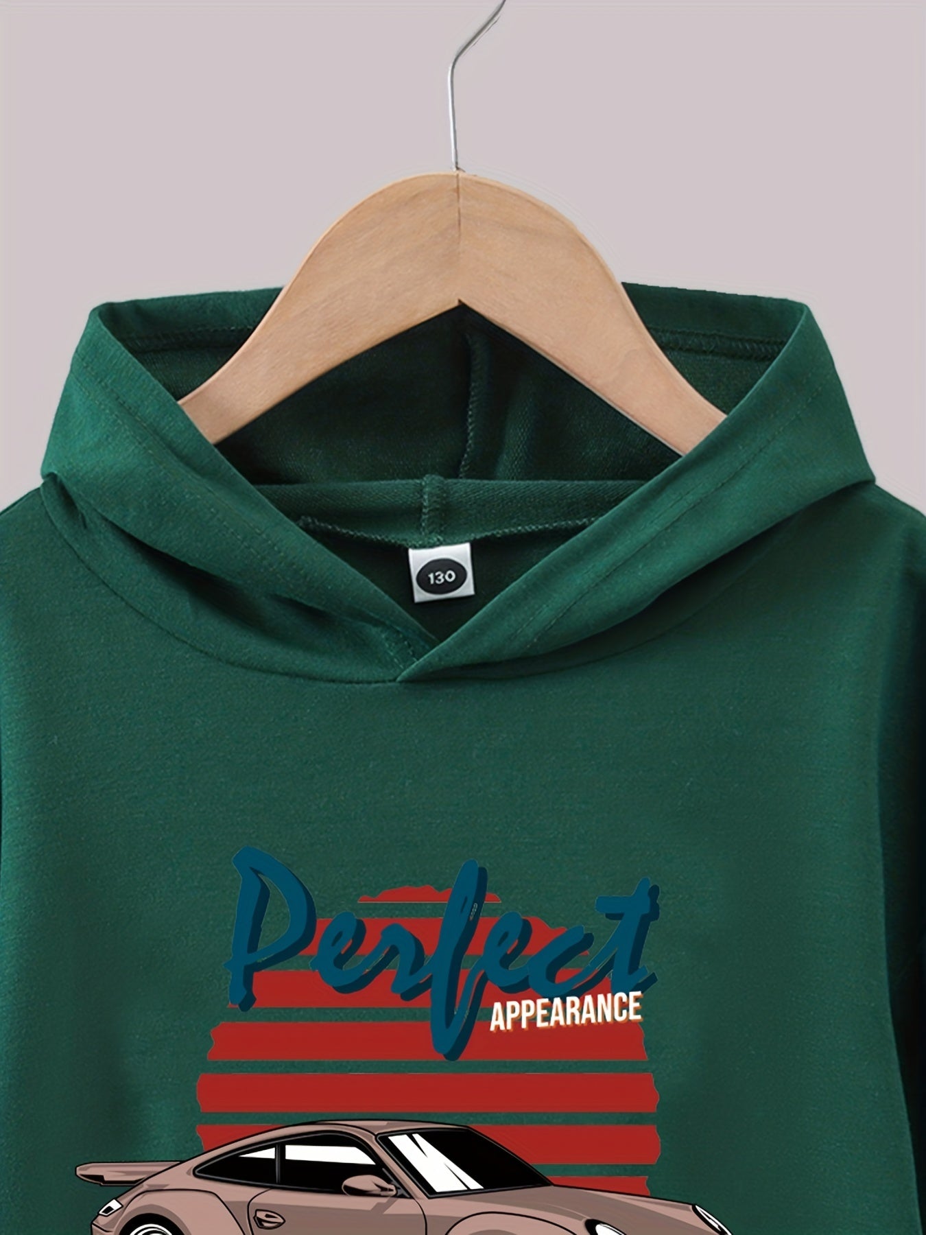 Boys Racing Car Print Hooded Sweatshirt for Spring Fall